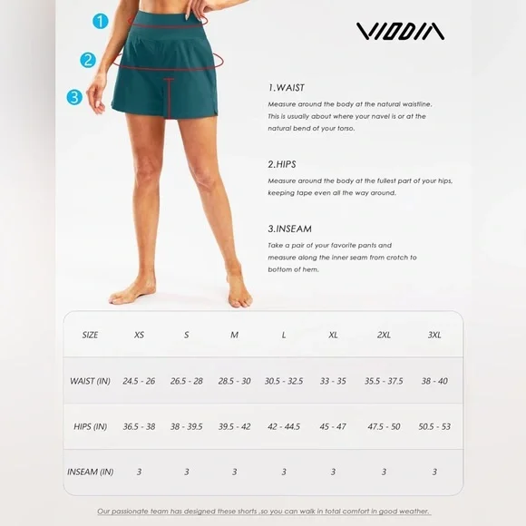 Viodia Women's 3" High Waisted Swim Shorts with Zipper Pocket Quick Dry XXXL - Picture 7 of 10